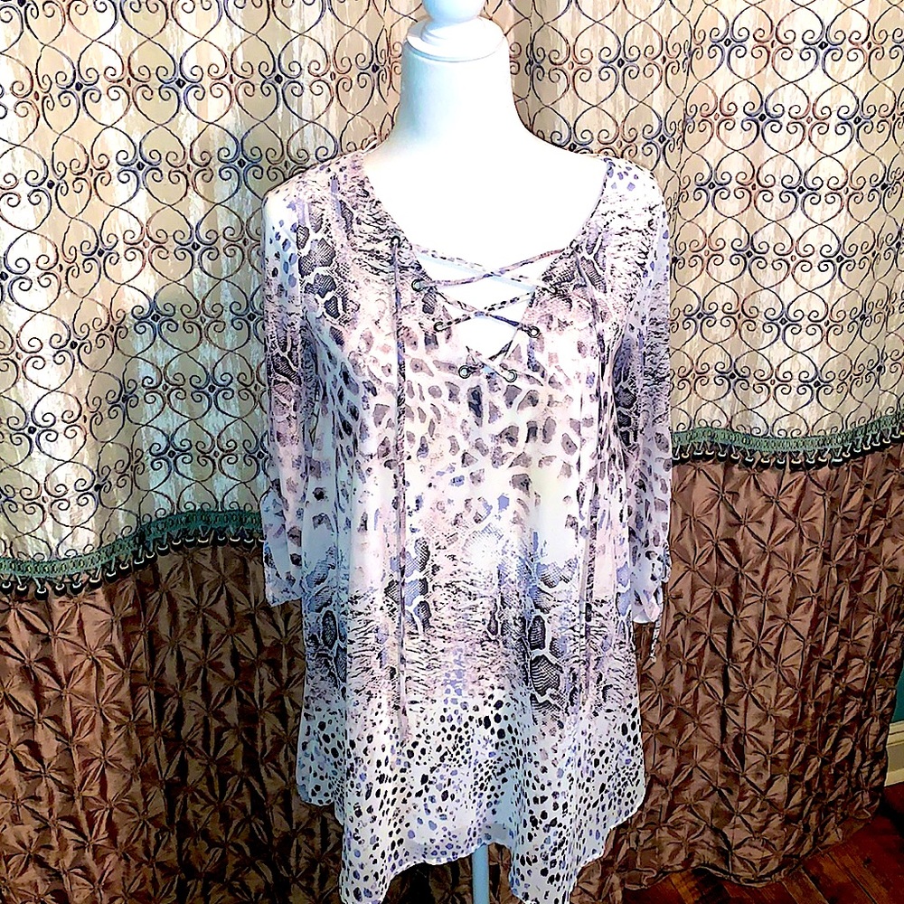 Chiffon snake & animal print dress